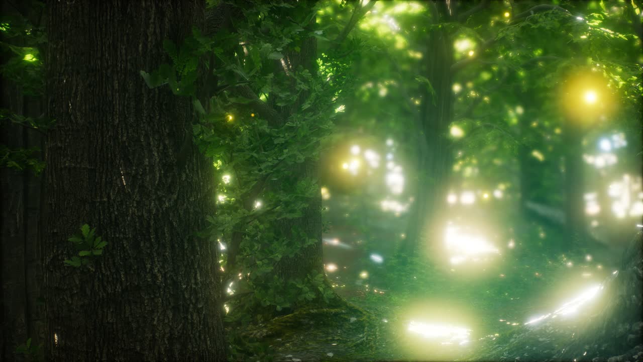Firefly Flying in the Forest