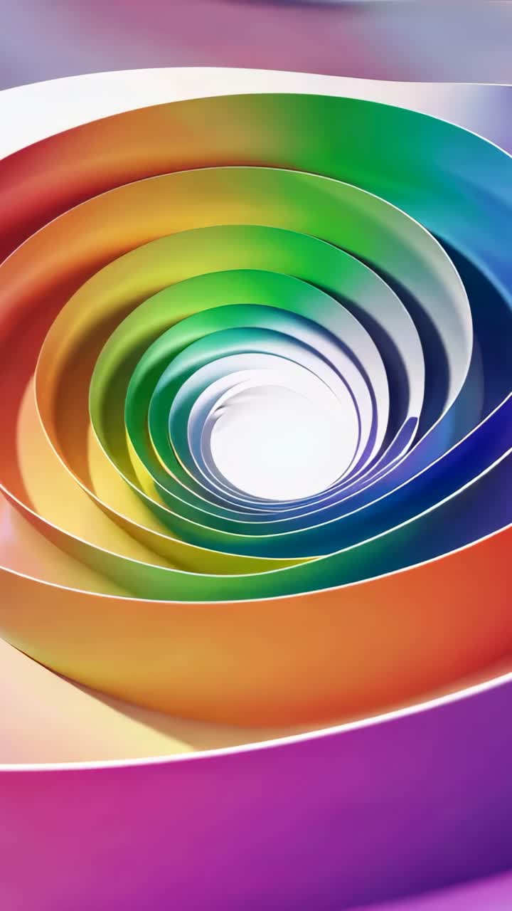 Vertical video: Propelling camera through ribbon tunnel, showing hue shift upon playback starting
