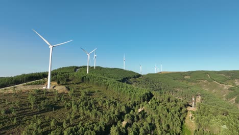 multiple wind turbines on a hill in portugal