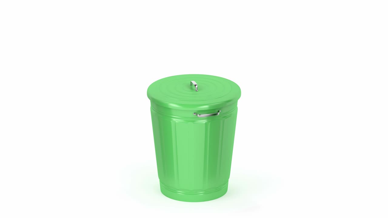Green trash can
