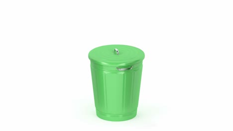 green trash can