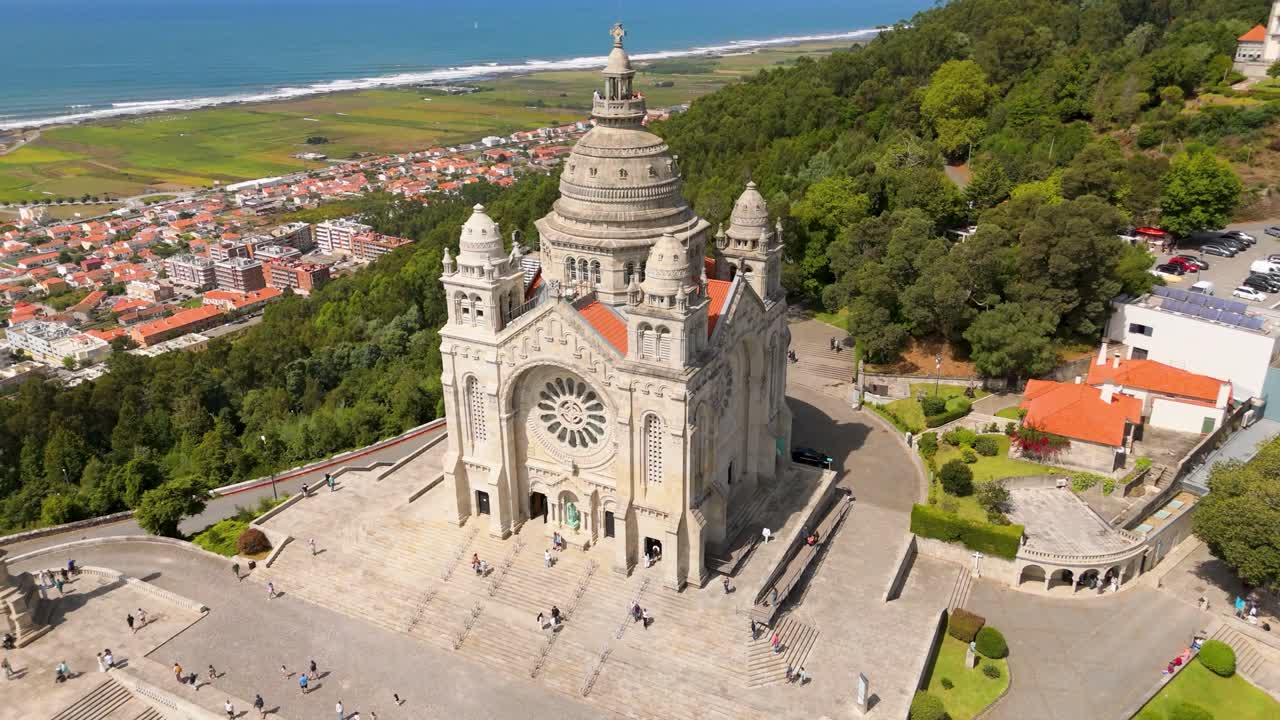Sanctuary on hill with scenic view in Portugal, spiritual and serene