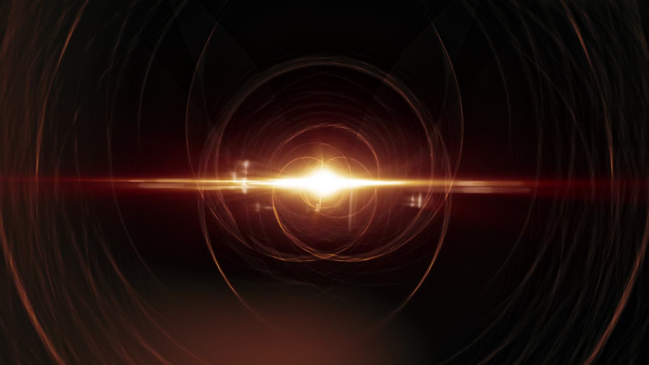 Abstract Scifi Energy Vortex Tunnel animation of an abstract background energy tunnel loop with shaking and flickering shiny optical flare light effect. 4K 3D seamless loop futuristic tunnel.