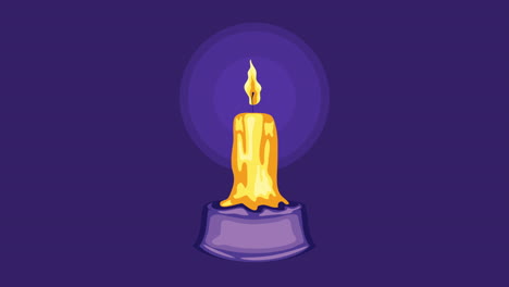 happy halloween animation with candle