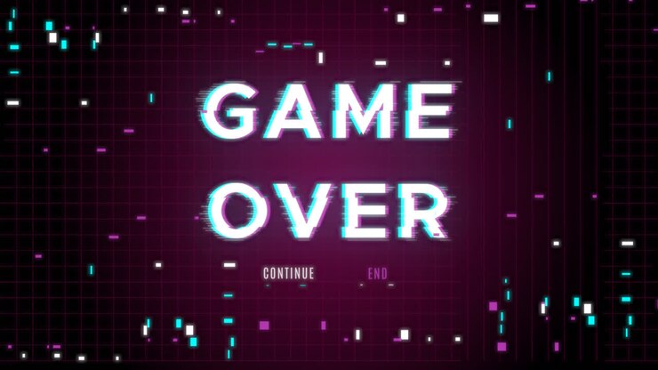 Grafica in movimento di sfondo "game over" con effetto glitch