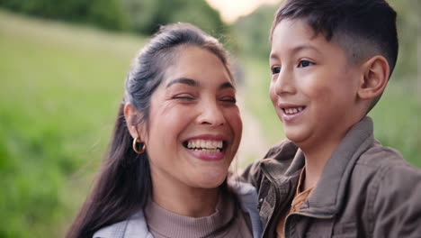 happy mother and son