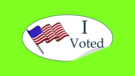 i voted sticker animation on green screen, election registration, election day