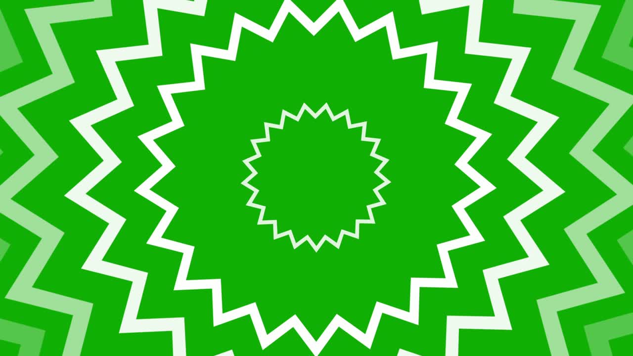 Motion graphics di forme a ruota in espansione con sfondo green screen
