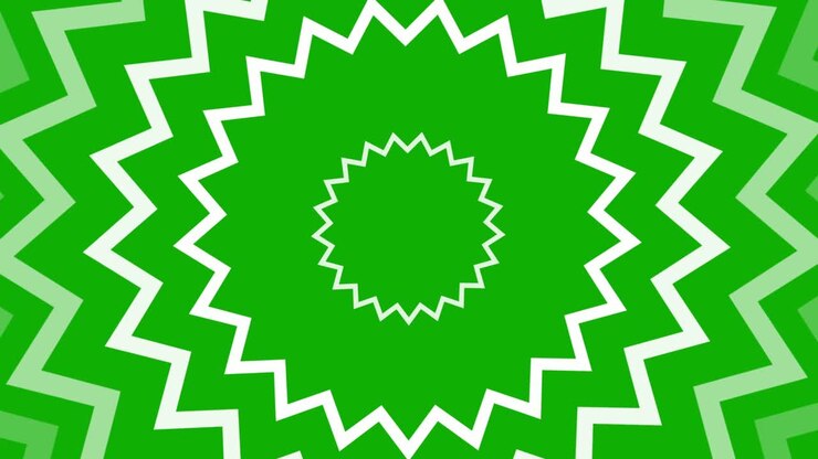 Motion graphics di forme a ruota in espansione con sfondo green screen