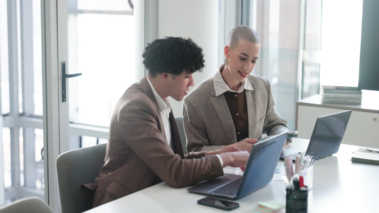 Business professionals collaborating in a modern office setting