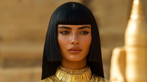 a royal egyptian queen nestled amidst the grandeur of ancient splendor and majesty