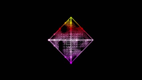 tecnología abstracta metaverso fondo rectángulo cuadrado rojo violeta hecho de líneas y puntos animados, partículas. modo de mezcla