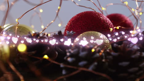 animación de luces de cuerda de estrellas y decoraciones navideñas