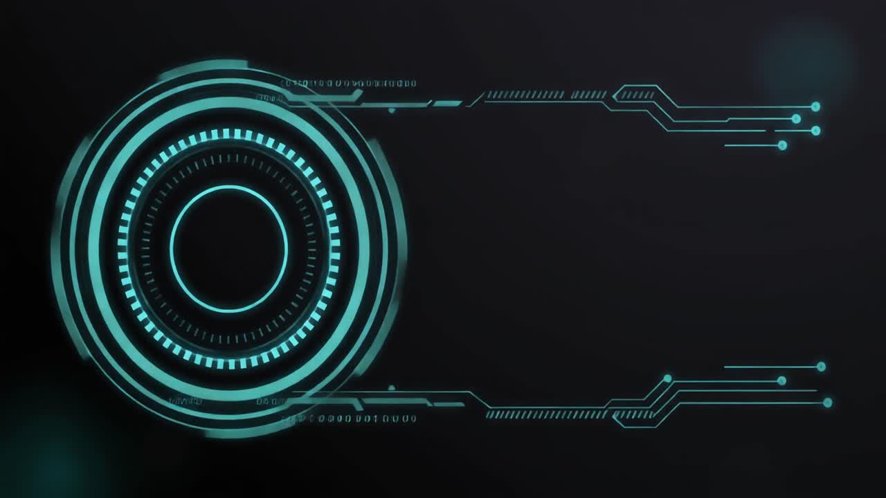 Futuristic Digital HUD Interface Animation with Glowing Blue Elements