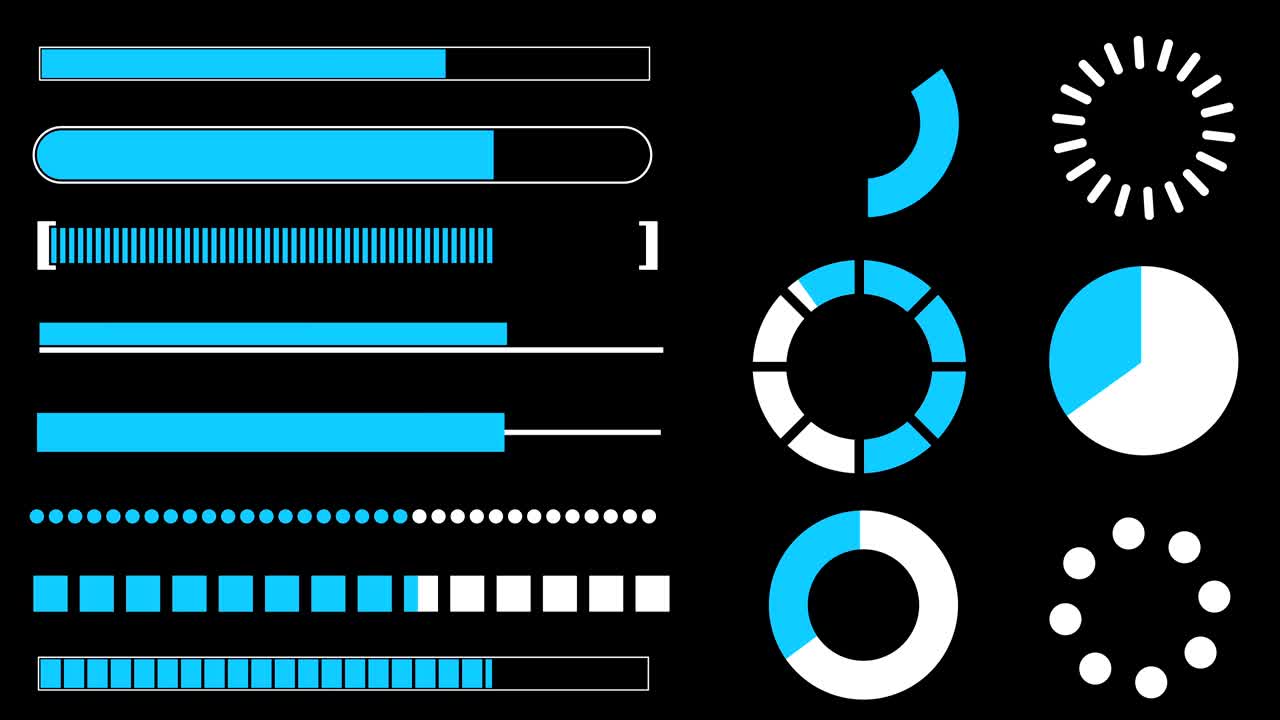 Set animation graphic futuristic HUD elements for user interface.