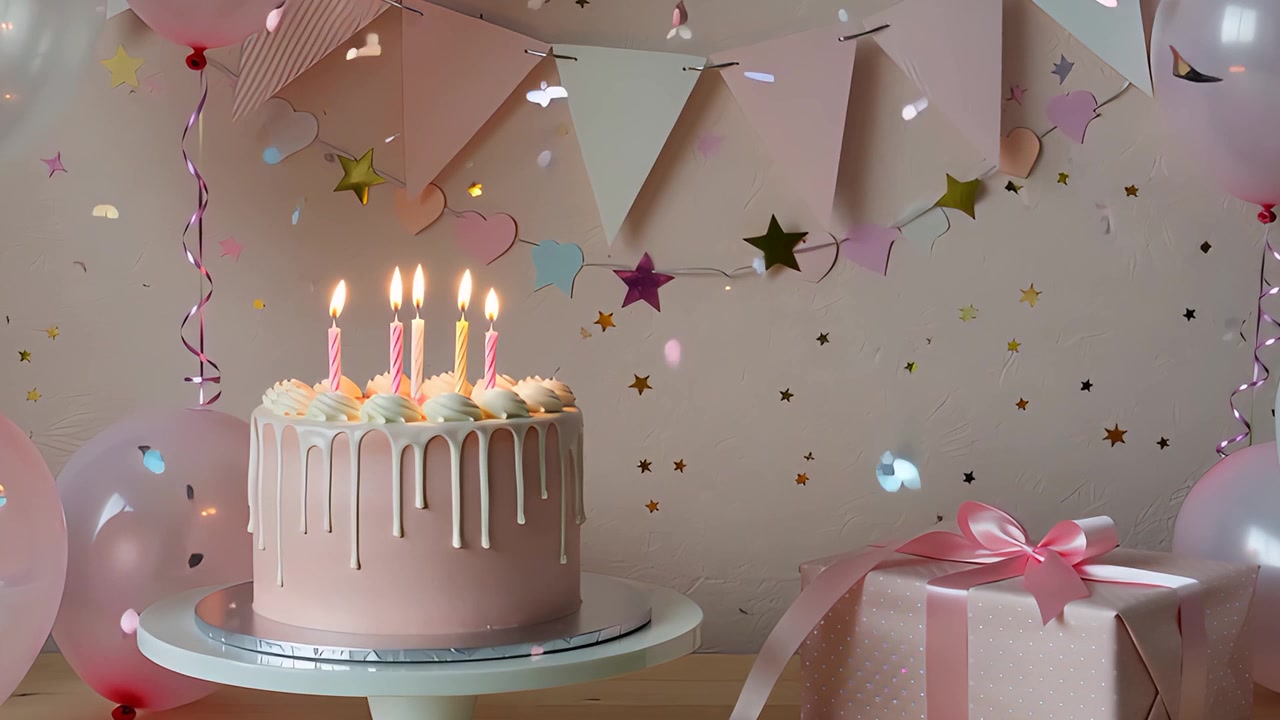Sfondo di compleanno con palloncini 4K