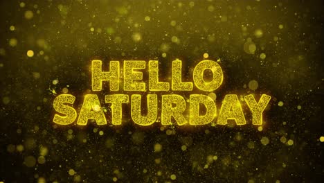 hello saturday glitter text