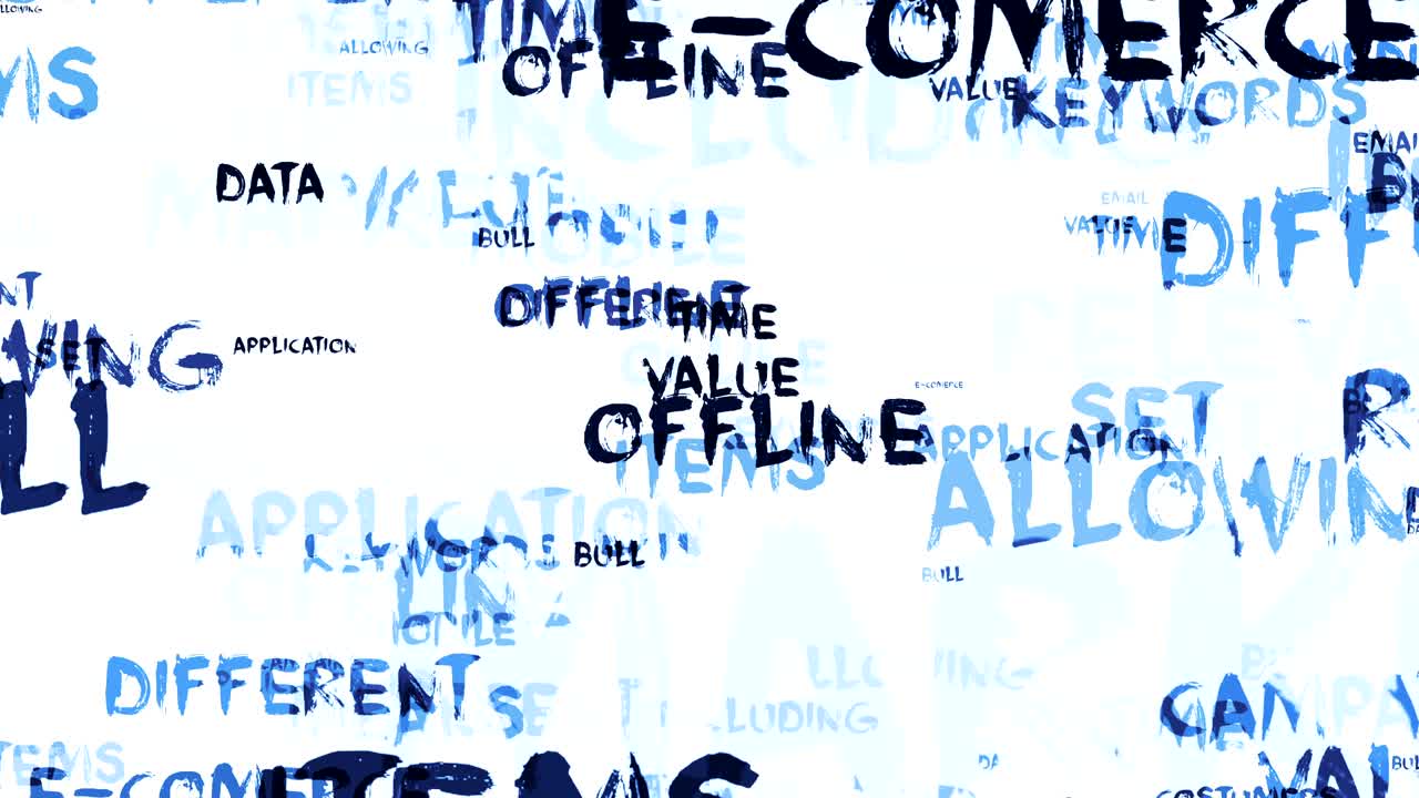 E-Commerce Related Words Cloud on a dark background