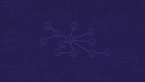 animation of network of connections over blue background