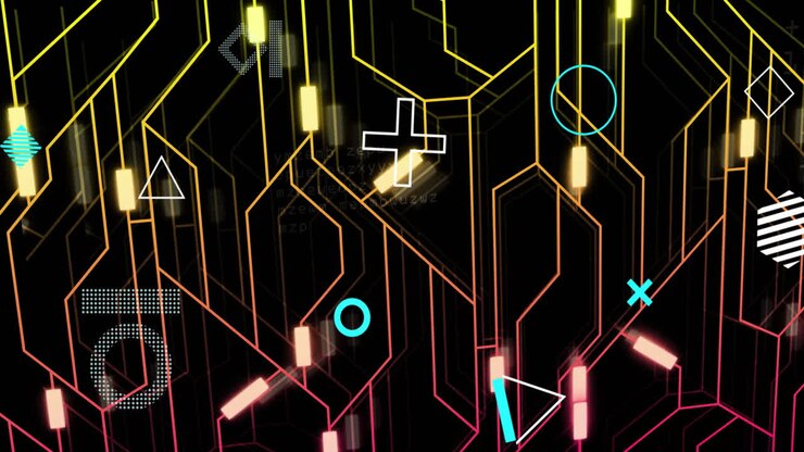 Animation of digital data processing over computer circuit board