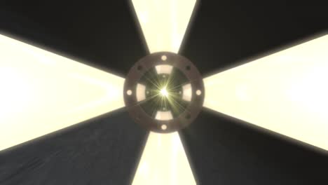 futuristic tunnels loop – light and metal