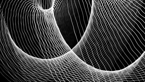 línea de baile abstracta brillante fondo brillo de neón bucle futurista blanco negro