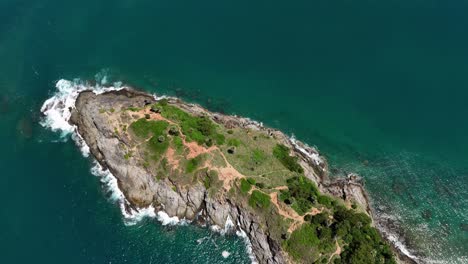 aerial view of a tropical cape with turquoise water