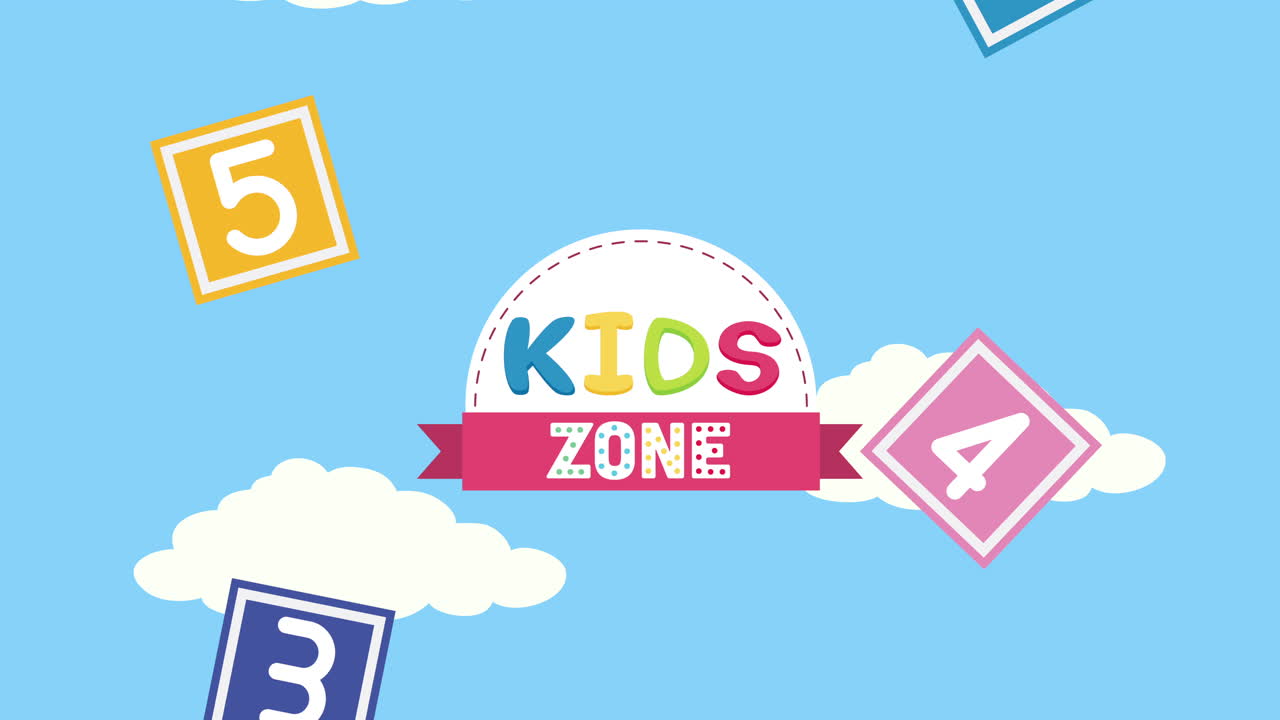 Kids zone lettering with colored letters | Premium Stock Video Footage