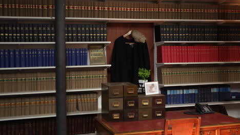 a legal library in a judges and lawyer chamber in a courthouse