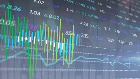 Animation-of-statistical-and-stock-market-data-processing-over-view-of-cityscape-from-office-window