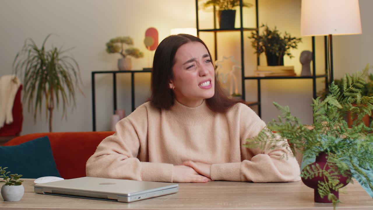 Aggressive woman screams from stress tension problems panic hopelessness fear surprise shock nervous