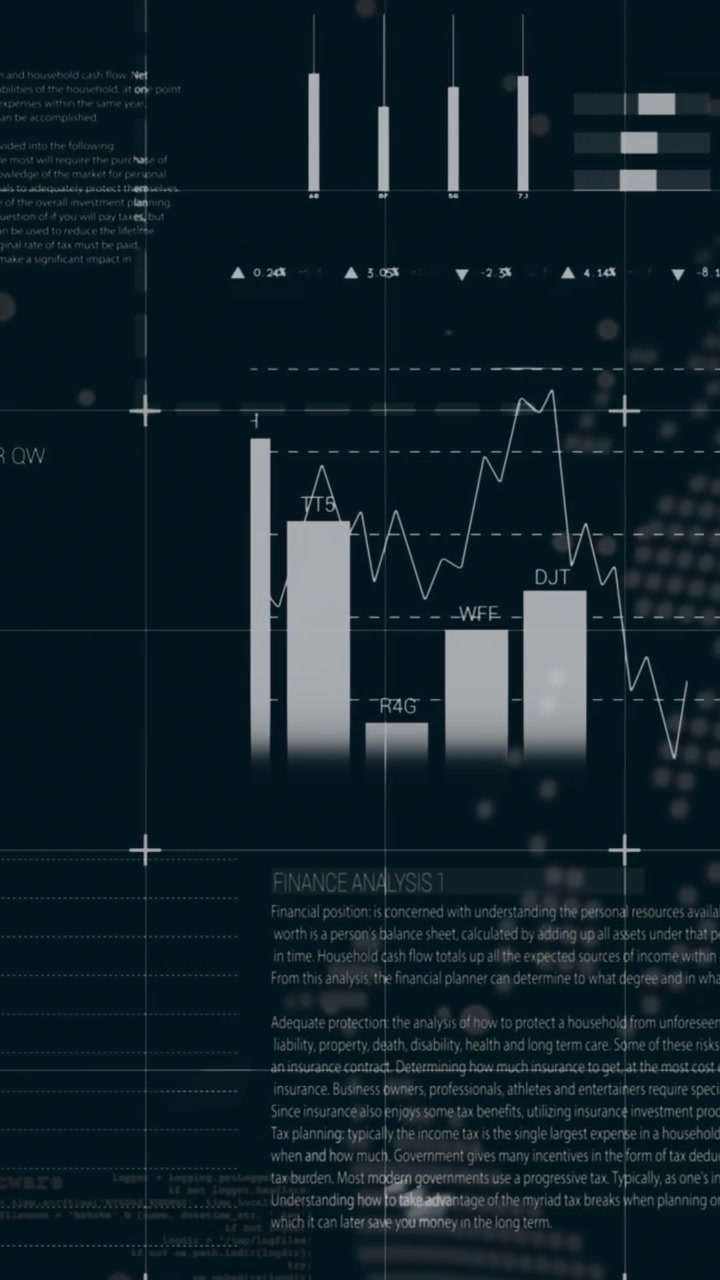 Animation of infographic interface over rotating globe against black background