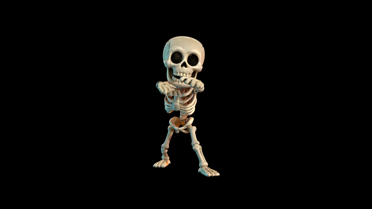 Funny Cartoon Skeleton Shuffling Dance Loop