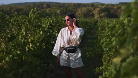 woman in a vineyard