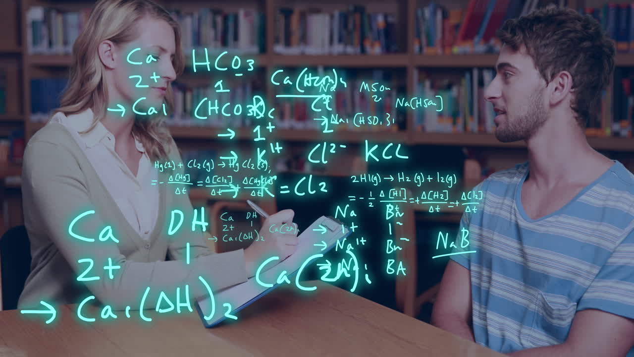 방정식의 애니메이션과 카우카시안 학생에 대한 데이터 처리