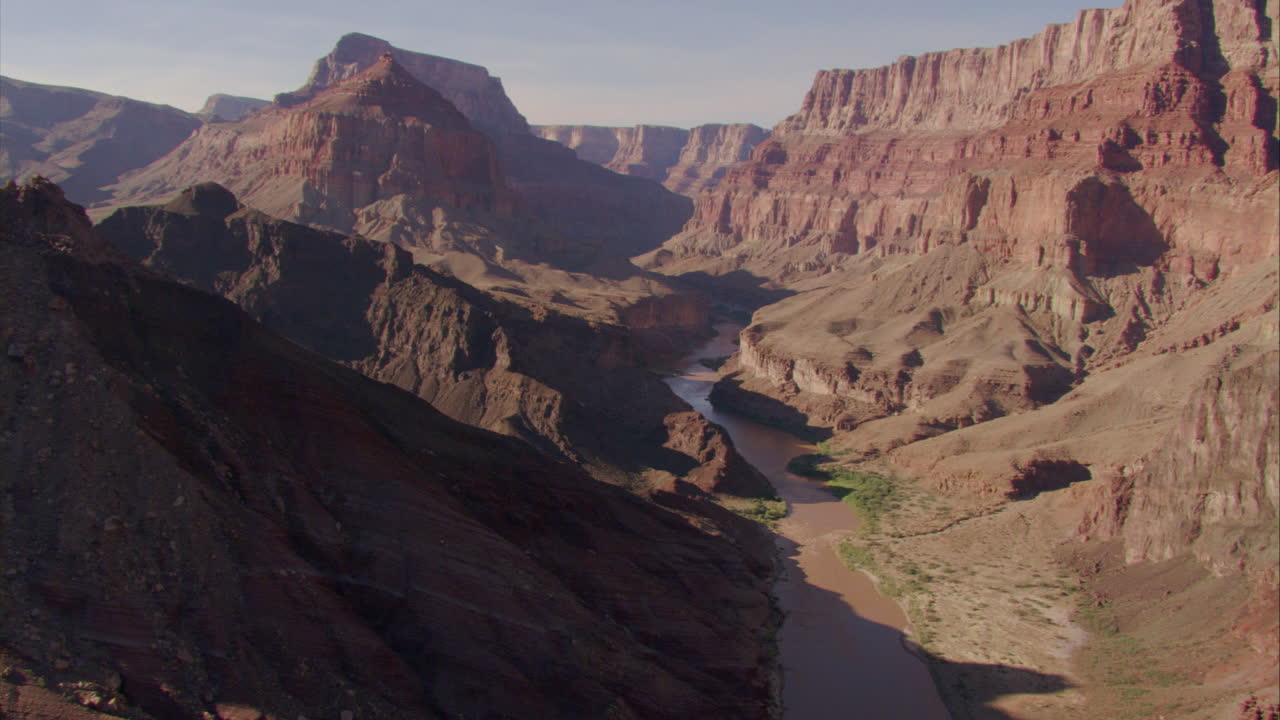 Aerial Over The Colorado River In The Grand Canyon | Premium Stock