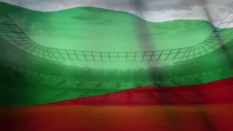 waving bulgarian in football stadium