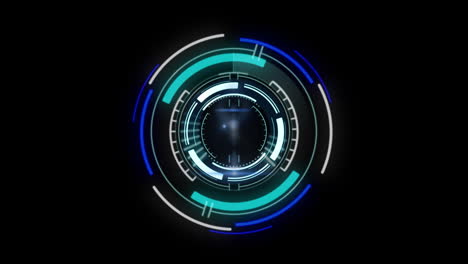 animation of scope scanning with clock over black background