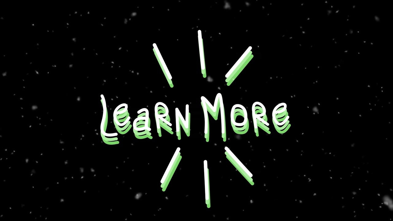 Animation of learn more text over snow on black background