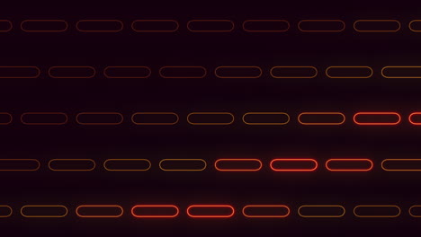 Pulsierendes-Neonrotes-Linienmuster-In-Reihen-Auf-Schwarzem-Farbverlauf