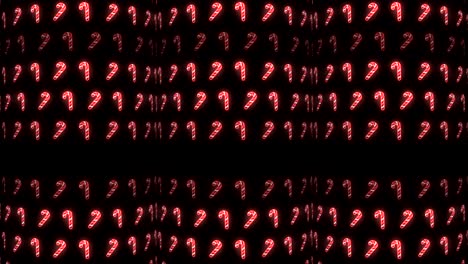 fondo de patrón de navidad de neón estroboscópico de bastón de caramelo en rojo, blanco y negro animación en bucle estroboscópica