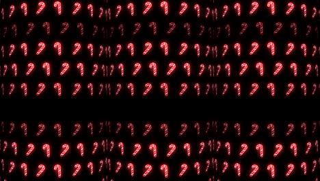 strobe neon christmas pattern background of candy cane in red white and black looping animation strobing