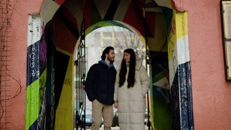 romantic couple on the street