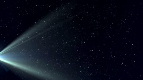 white spot of light glowing in the night sky
