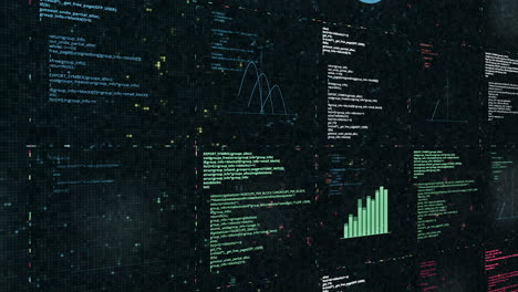 visualización digital de datos y interfaz de código