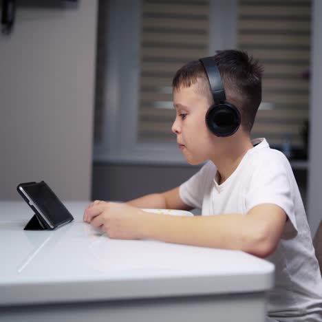 cute child with tablet