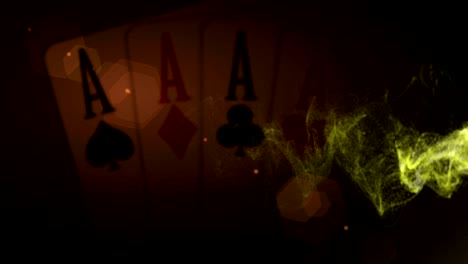 cuatro ases, animación de póquer, fondo, renderización, bucle