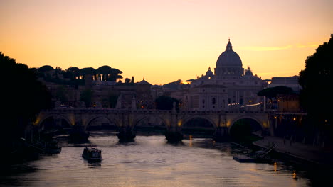 rome skyline with st peter basilica of the vatican