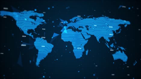 modern tech world map international abstract blue hud futuristic globe digital economic metaverse
