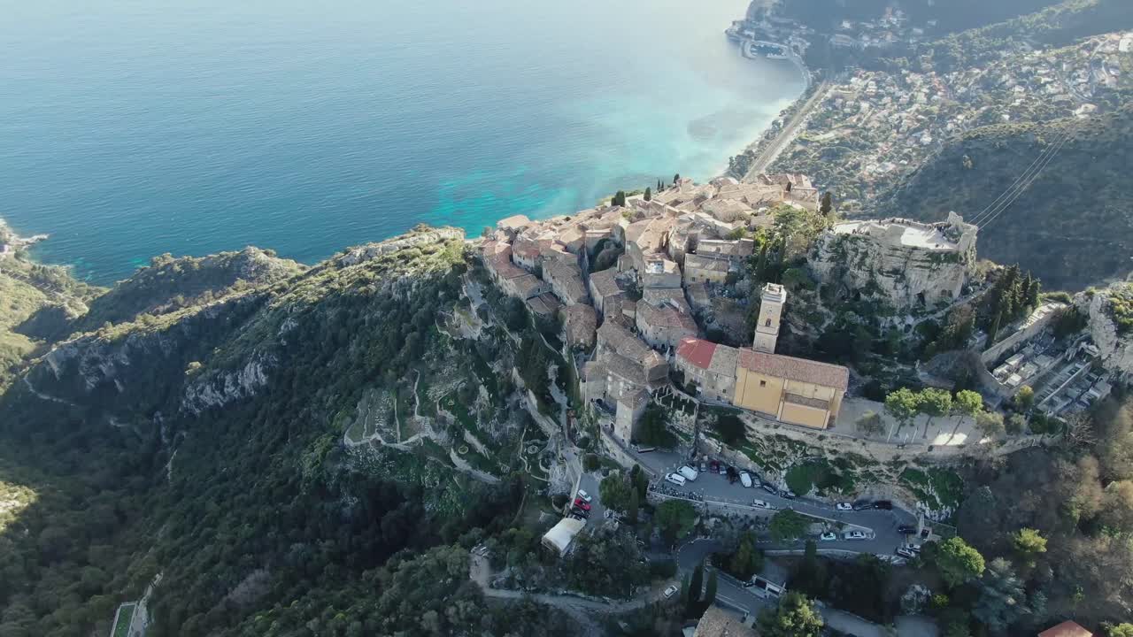 프랑스의 아름다운 마을의 측면 샷